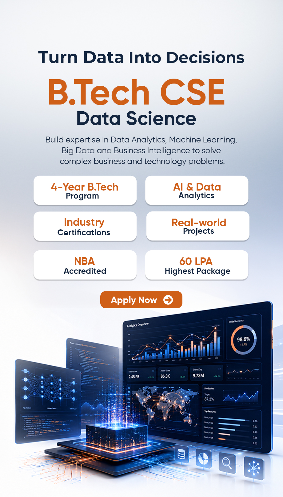 Build The Future With Computer science Study Computer Science Engineering at Tulas and gain expertise in software development, artificial intelligence, data science, cyber security and emerging technologies — through an AI-integrated curriculum.